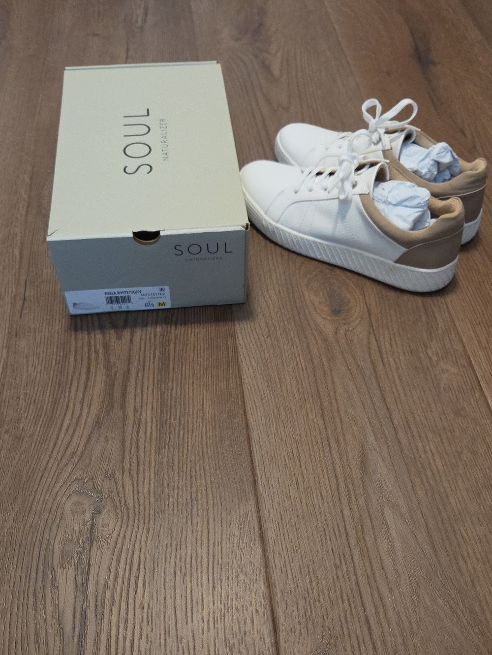 Soul Naturalizer White and Taupe Neela Slip-On Sneakers